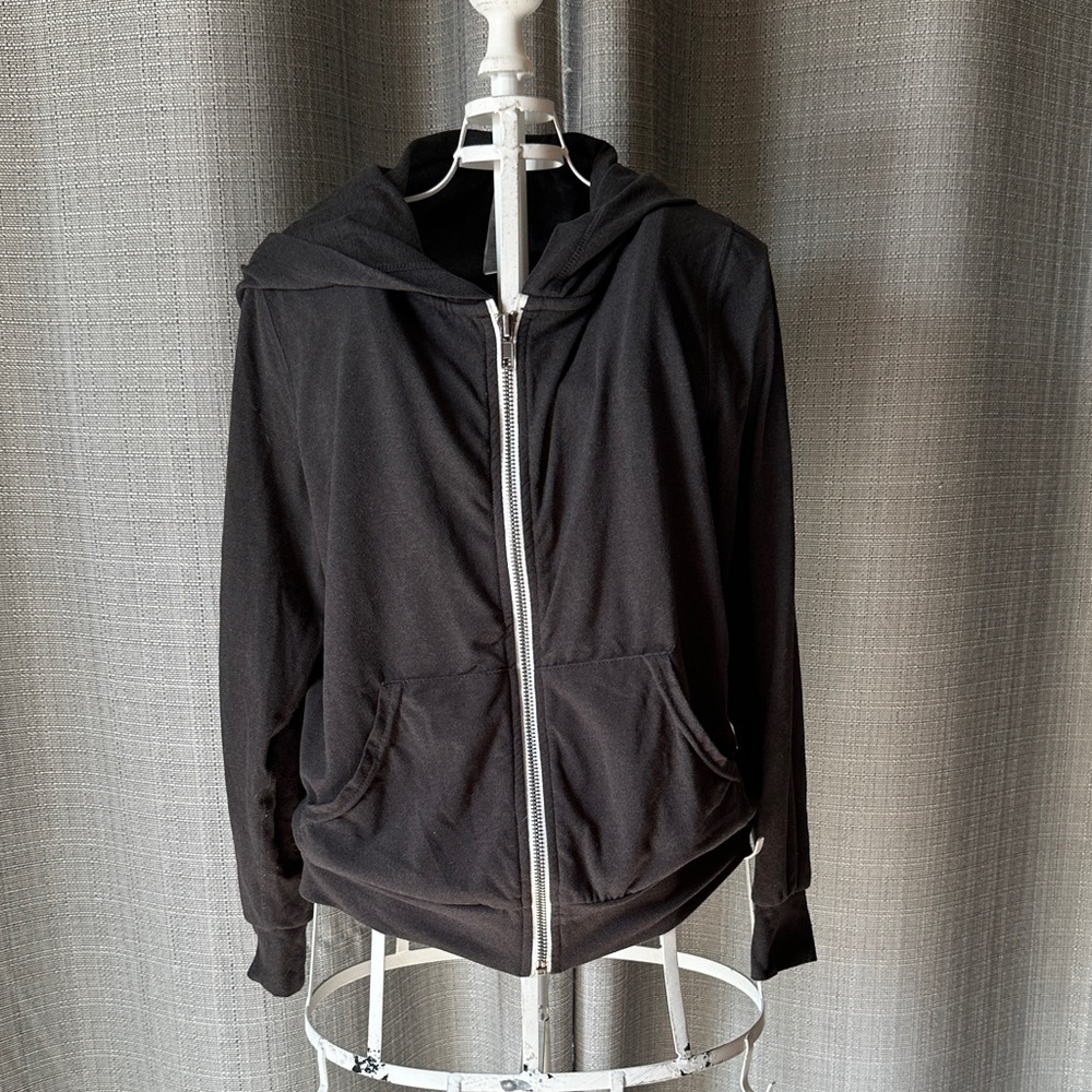 Kids Black Hooded Zip Jacket - Lightweight Everyday Layer